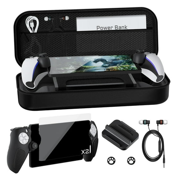 All-in-One PlayStation Portal Accessory Kit with EVA Case and Grip Cover
