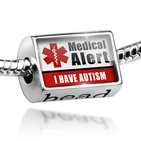 - Bead Medical Alert Red I Have Autism Charm Fits All European Bracelets