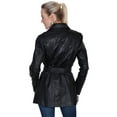 thumbnail image 2 of Scully Western Coat Womens Classic Leather Belted Zipper Black L330, 2 of 2