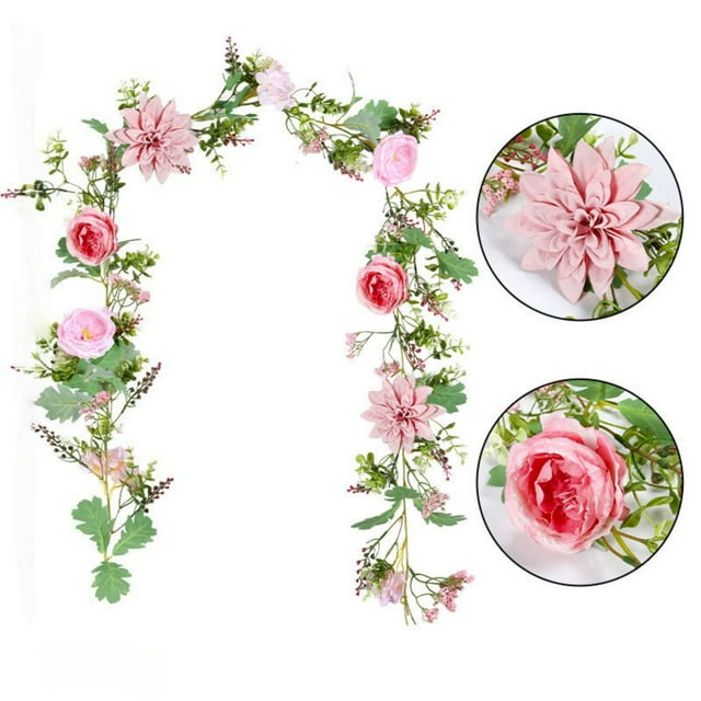 Peony Vine Floral Arrangement Featuring Realistic Petals For Elegant Home