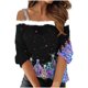 thumbnail image 2 of Fiudx Camisetas para Mujer Top de Camiseta con Estampado Navideño de Doble Hombro Informal a La Moda para Mujer, 2 of 5