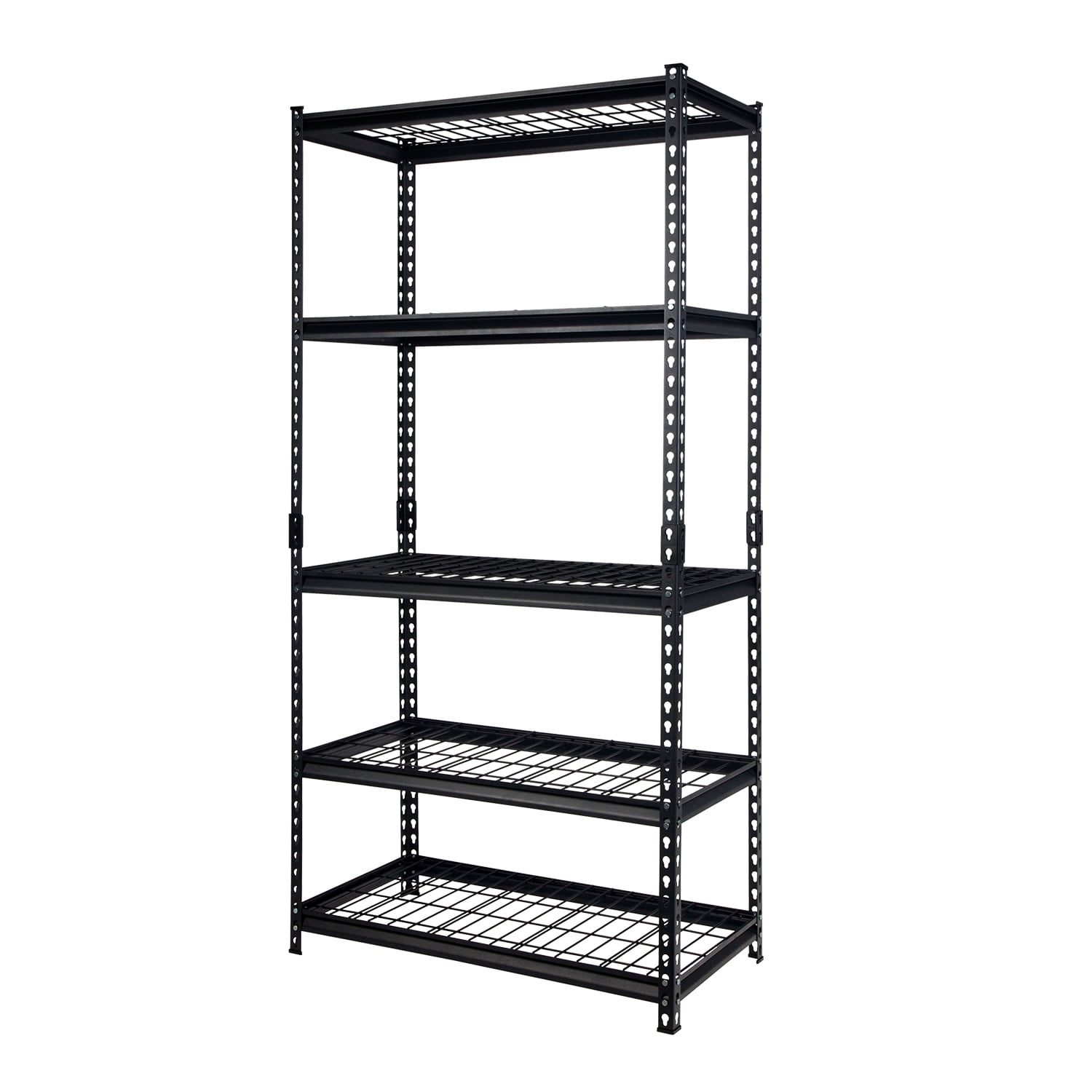 Pachira 36"W x 18"D x 72"H 5-Shelf Steel Shelving, Black