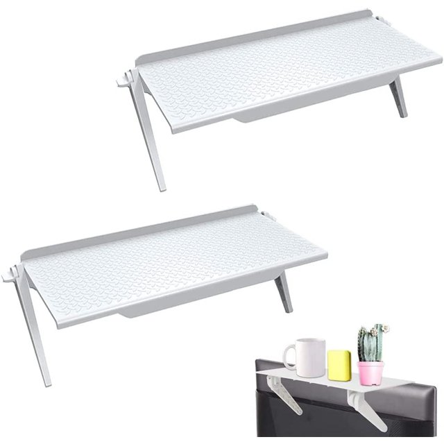 Estante de almacenamiento de monitor plegable de 2 piezas, estantes de pantalla de escritorio,