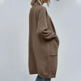 thumbnail image 5 of Women's Cardigan Sweaters Long Sleeve Plus Size Solid Cable Knit Open Front Outerwear Women's Winter Long Sleeve Knitwear Solid Color Loose Large Double Pocket Sweater Cardigan Pocket Long Coat, 5 of 7