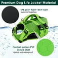 thumbnail image 4 of Kuoser Dog Life Jacket, Reflective and Adjustable Dog Life Vest for Small Medium Large Dogs Green, XS, 4 of 8