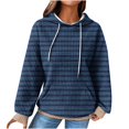 thumbnail image 2 of Viadha Striped Sweatshirt Women 2024 Winter Hooded Sweatshirt Loose Casual Striped Print Round Neck Hooded Long Sleeve Sweatshirt Elegant Tops for Women, 2 of 5