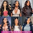 thumbnail image 6 of Hair 14inch Body Wave Lace Front Wigs for Black Women 13x4 Unprocessed Human Hair Lace Front Wigs Body Wave Wigs with Baby Hair 180% Density Natural Color, 6 of 7
