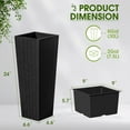thumbnail image 7 of Wubio Resin Tall Planters for Outdoor Plants Set of 2, Large Taper Outdoor Planter Pots with 4 Drainage Holes, Flower Pots Modern Decor for Porch, Patio, Backyard, Home Garden (Black, 24"), 7 of 7