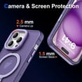 thumbnail image 5 of for iPhone 12 Pro Max Case with Magnetic Invisible Ring Stand [Compatible with Magsafe] [Military Grade Drop Protection] Shockproof Translucent Matte Slim Phone Case for Women Men, Purple, 5 of 7