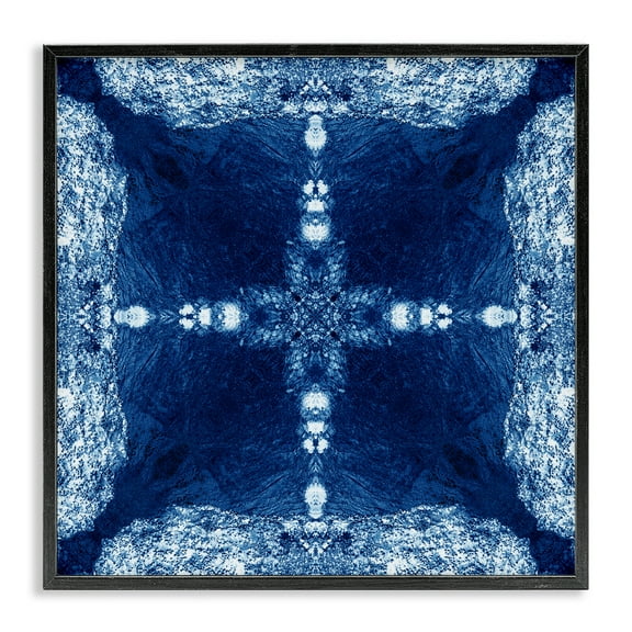 Stupell Industries Elegant Mosaic Style Pattern Abstract Painting Black Framed Art Print Wall Art, 12 x 12