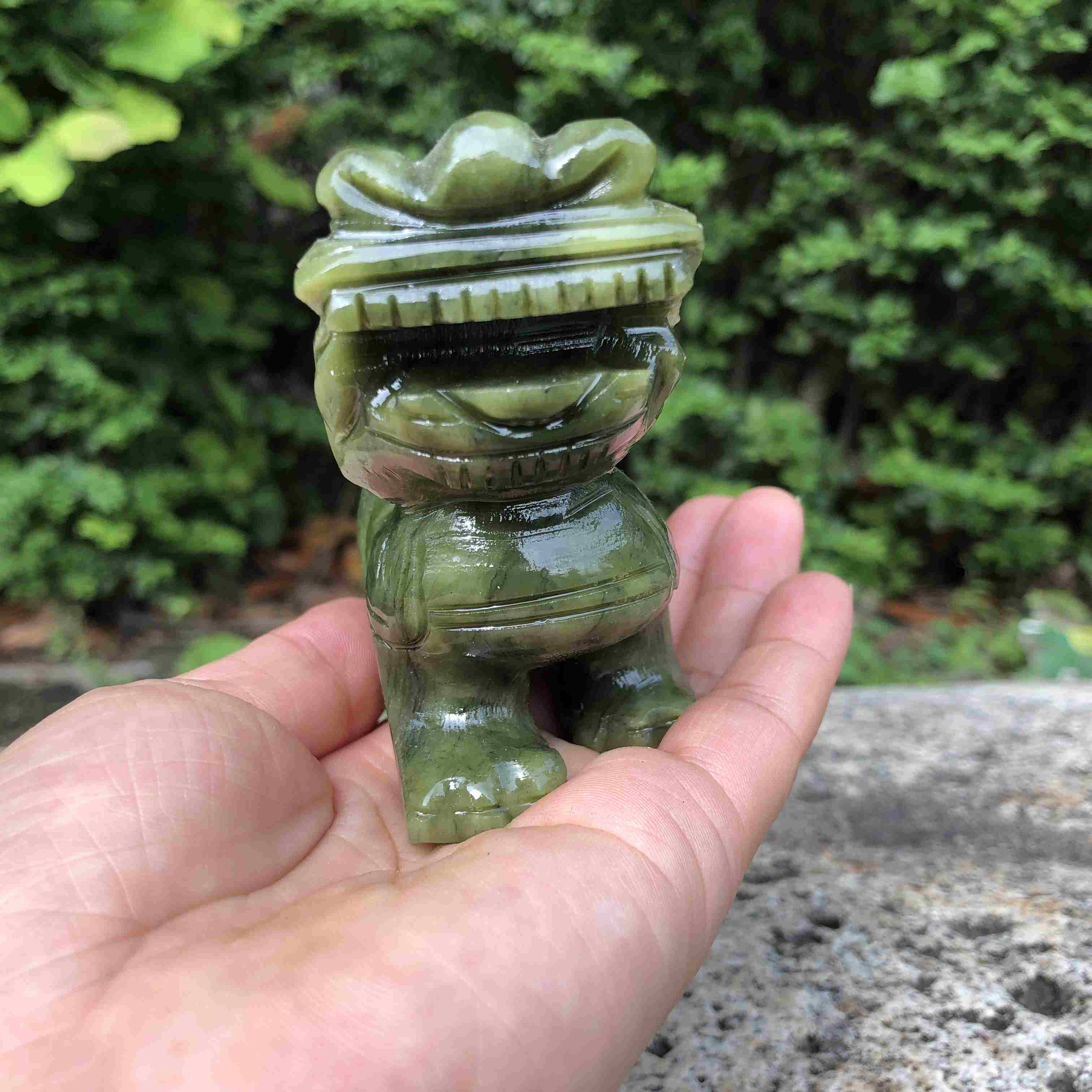 Pair Natural green  Jade Feng Shui Pi Yao/Pi Xiu statue for Wealth Good Luck Figurine, Collectible Qilin Stone brave troops Beast