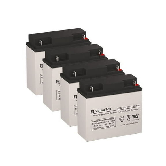 SigmasTek 12 Volt 22 Amp NB Terminal High Rate Battery - Set of 4