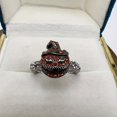 thumbnail image 5 of Delicate Fashionable Halloween Ring Silver-plated Metal Pumpkin Face Shape Rhinestone Decor Ring Party Jewelry Finger Accessories Jewelry Birthday Gift, 5 of 5