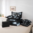 thumbnail image 4 of 7-Piece Video Game Bed in a Bag Teens Aesthetic Neon Plaid Bedding Set, Gamepad Gamer King Size Comforter Set Black and Grey Bedding Comforter Sets, Glowing Futuristic Cubes Bed Set, 4 of 5