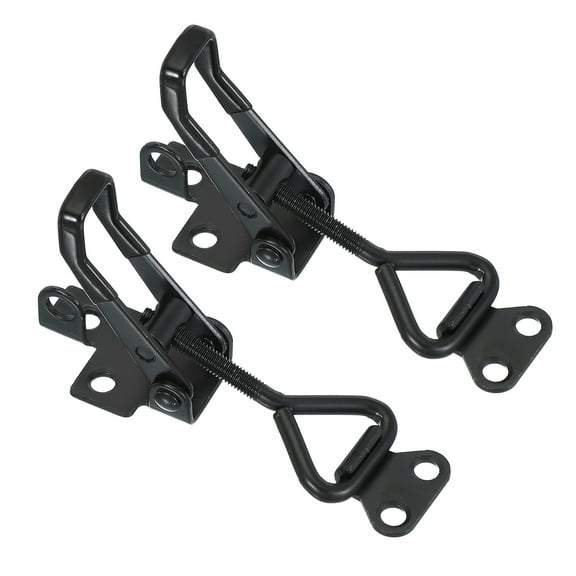 Uxcell Toggle Latch Clamp 4001 Style, Carbon Steel Adjustable Toggle Clamp with Lock Hole 220Lbs Bearing Black 2 Pcs