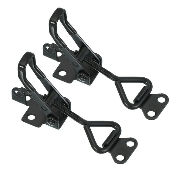 Uxcell Toggle Latch Clamp 4001 Style, Carbon Steel Adjustable Toggle Clamp with Lock Hole 220Lbs Bearing Black 2 Pcs