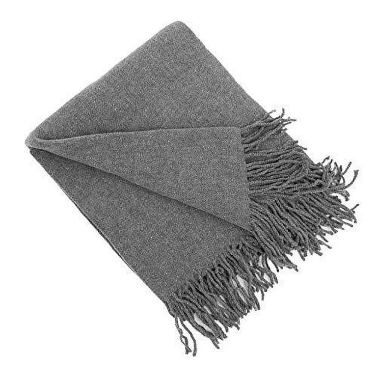 Fennco Styles Classic Plain Cozy Wool Blend Woven Tassels