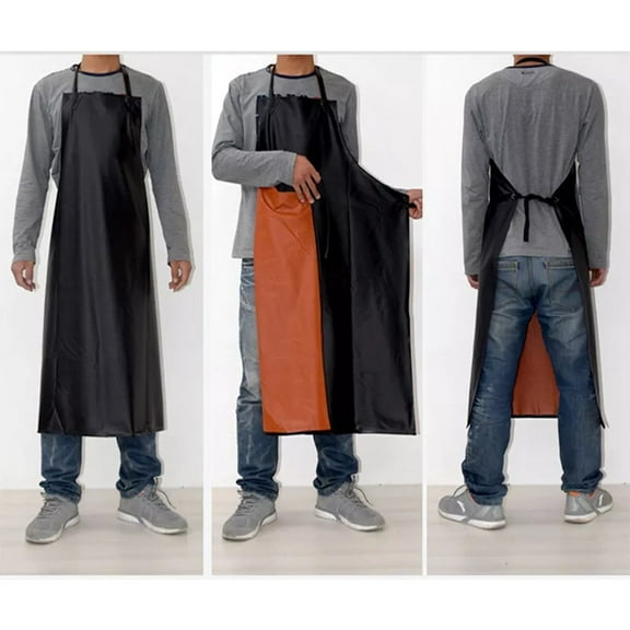 Heavy Duty Vinyl Waterproof Apron Kitchen Work Oil Stain Proof Industrial Apron