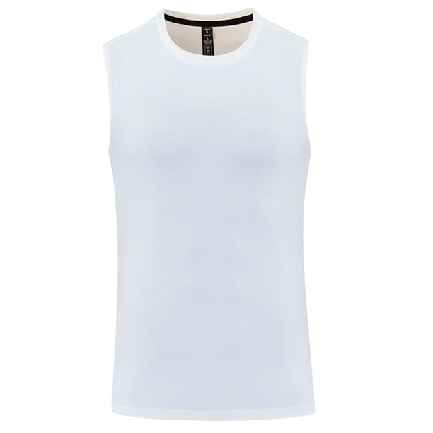Camiseta sin mangas de cuello redondo para hombre, camiseta deportiva sin mangas de color liso con cuello redondo, camiseta de entrenamiento, camiseta sin mangas, blusa de poliéster para hombre