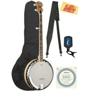 Oscar Schmidt OB5SP 5-String Banjo - Spalted Maple Bundle with Gig Bag, Strings, Tuner, Strap, and Austin Bazaar Polishing Cloth