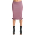 thumbnail image 5 of Max Studio London Womens Ruffled Hem Pencil Skirt, Red, Small, 5 of 5
