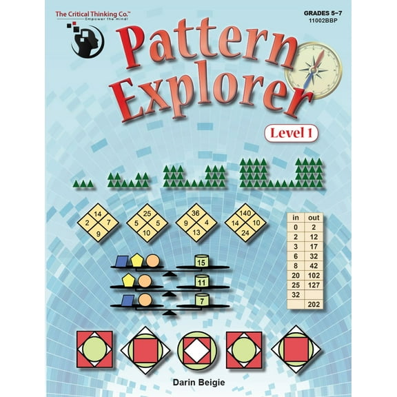Pattern Explorer Level 1 Workbook - Pattern Problems to Develop Mathematical Reasoning (Grades 5-7)