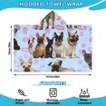 thumbnail image 2 of French Bulldogs Hooded Bath Towel，50"x30" for Ages 3 To 12 Kids, Quick Dry Lightweight Soft Microfiber Hood Beach Towel Cover Up for Kids, 2 of 7