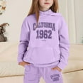 thumbnail image 2 of MIXUE Baby Girls Outfit Sets Boys 2 Pieces Sweatsuits Ocean Graphic Pullover Hoodie Tops Sweatpants Fashion Tracksuit Streetwear,Purple,1-2 Years, 2 of 4