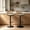 Gray, variant on MOONMISS Swivel Bar Stools Set of 2, Modern Adjustable Counter Height Barstools with Back, Rattan Bar Chairs with Cushions & Metal Footrest, Pub Stools for Kitchen, Bar, Dining Room,Orange