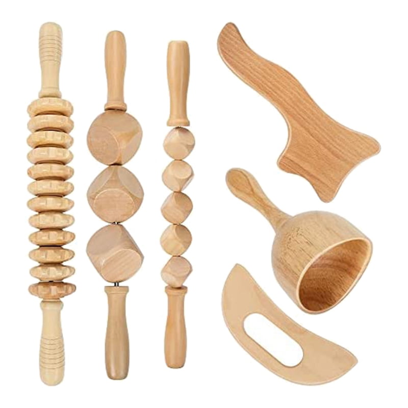 6pcs Wood Therapy Massage Toolswood Therapy Kitwooden Massager Kit For Anticellulite And Body 1343