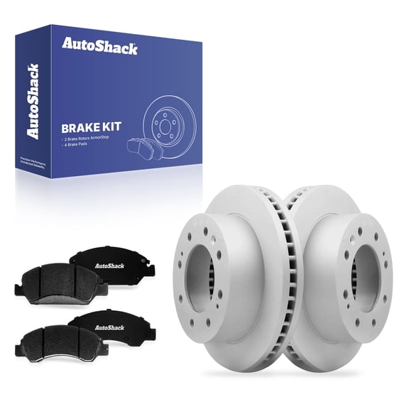AutoShack Front Vented Coated Brake Rotors   Ceramic Pads 6-PC Brake Kit Replacement for 2017-2019 Chevrolet Suburban ArmorStop 13.99" (355.3 mm)