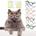 thumbnail image 3 of Happy Date Funny Cute Dog Cat Retro Fashion Sunglasses Mosaic Glasses Transparent Eye-wear Protection Puppy Cat Teacher Bachelor Cosplay Glasses Pet Photos Props, 3 of 8