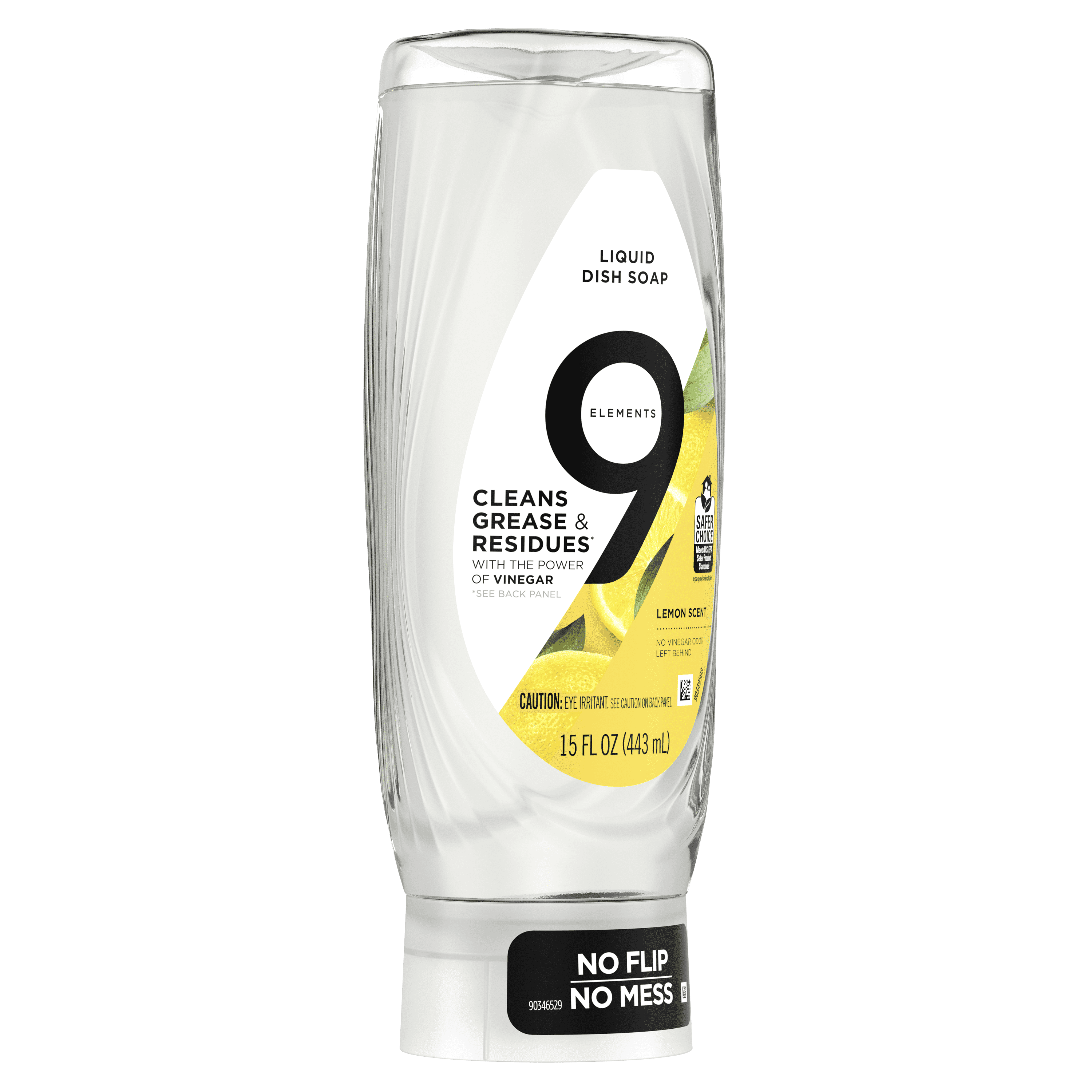 9 Elements EZ Squeeze Dish Soap, Lemon Scent, 15.0 fl oz Bottle