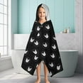 thumbnail image 6 of Black Cat Head Pattern Hooded Bath Towel，60"x35" for Ages 3 To 12 Kids, Quick Dry Lightweight Soft Microfiber Hood Beach Towel Cover Up for Kids, 6 of 7