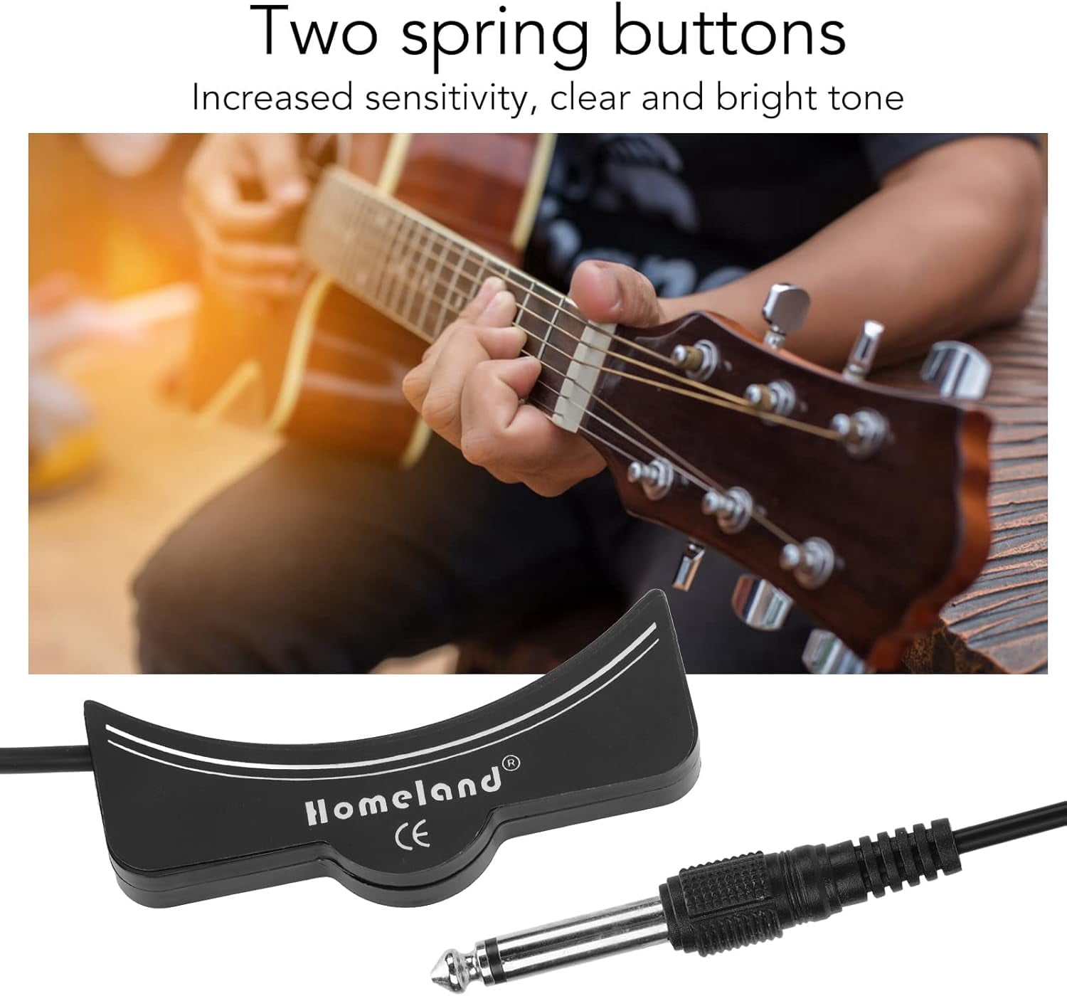 Acoustic Guitar Sound Hole Pickup High Sensitivity Magnetic Transducer Low Noise With Audio Cable For Classical Folk Guitars Black