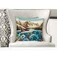 thumbnail image 3 of Ambesonne Lake Throw Pillow Cover Pack of 2, Mountain Scene Icy Tone Floral, 2 Pcs-16"x16", Pale Blue Pastel Brown, 3 of 5
