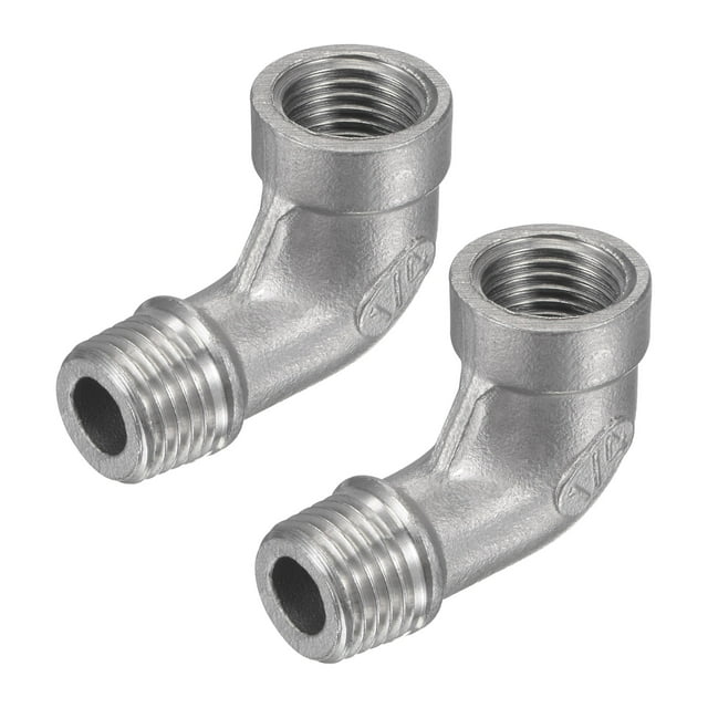 Unique Bargains Raccord de Tuyau Coudé Filetage Mâle à Femelle 1/4 NPT en Acier Inoxydable 304 2 Unités