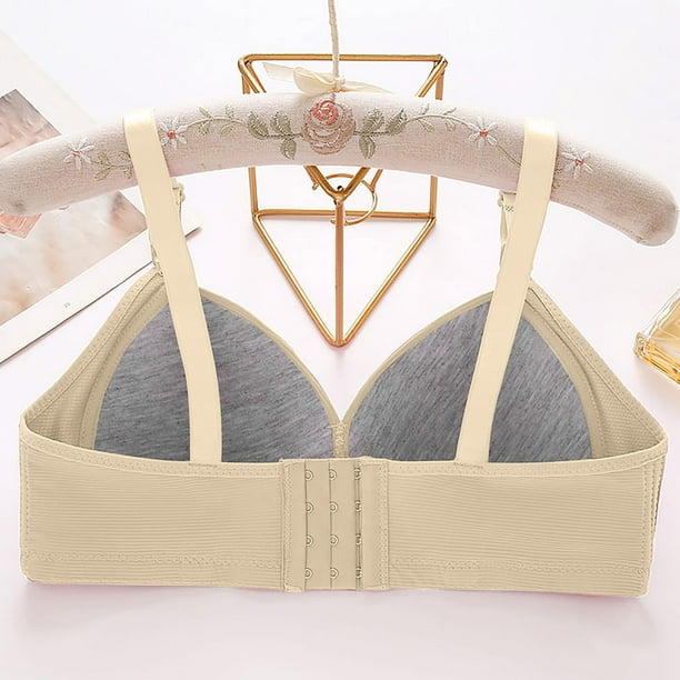 Bras for Women Sexy Seamless Front Open Diamond Bra for Middle and Old Age  Large Elastic Tank Top No Steel (Beige, M) : Sports & Outdoors 
