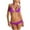 Purple, variant on Wyobmus 2 Piece Bikini Sets for Women Solid Color String 2 Piece Halter Top Triangle Swimsuit With Tie Side Bottom Bathing Suits Red