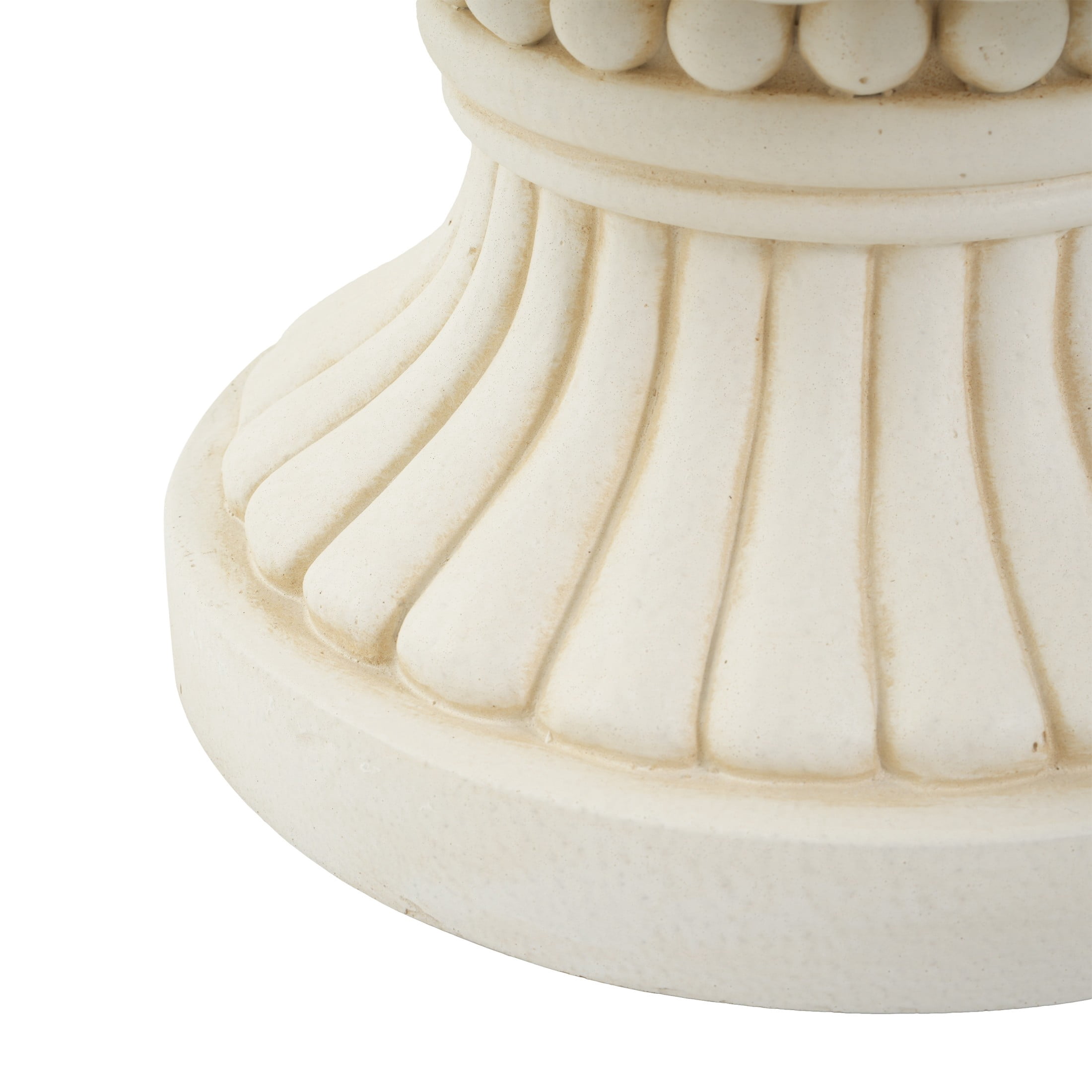 Christopher Knight Home 16" Classical Scroll Fluted Urn Planter, Lightweight Flower Pot, Antique White