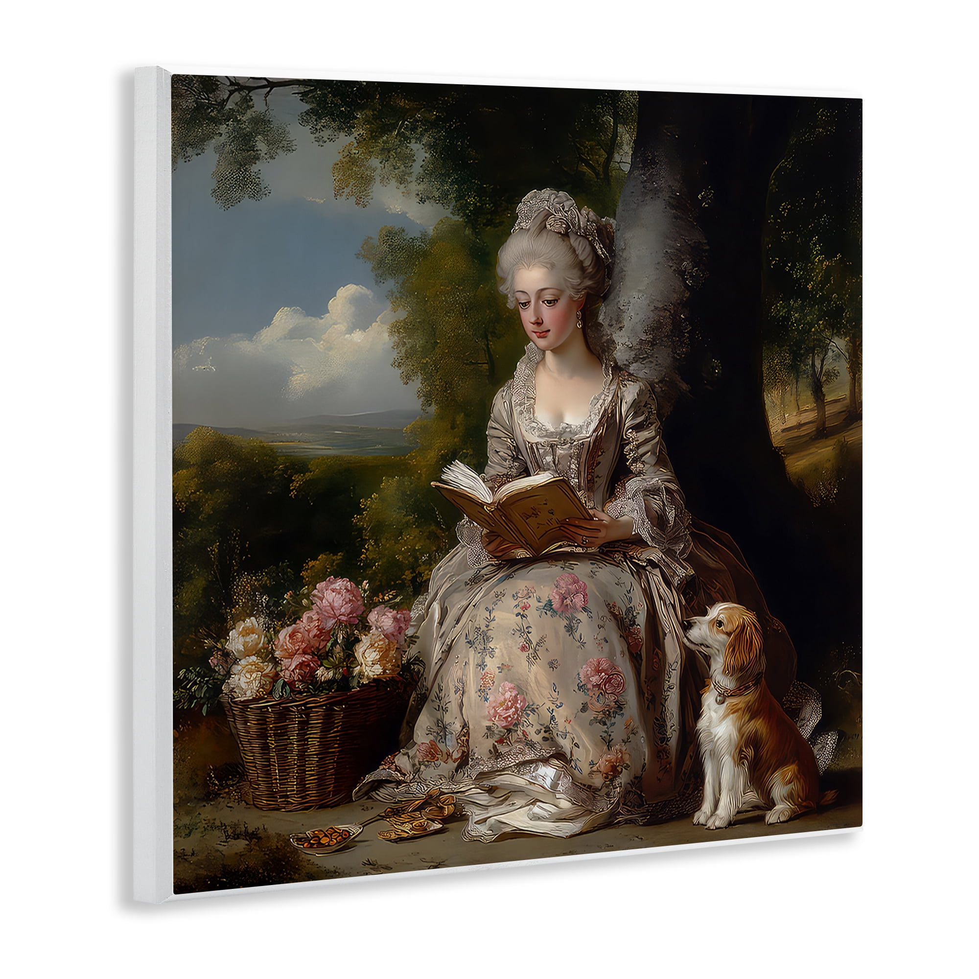 Stupell Industries Rococo Lady with Dog Wall Plaque Art, design by The Wands Want