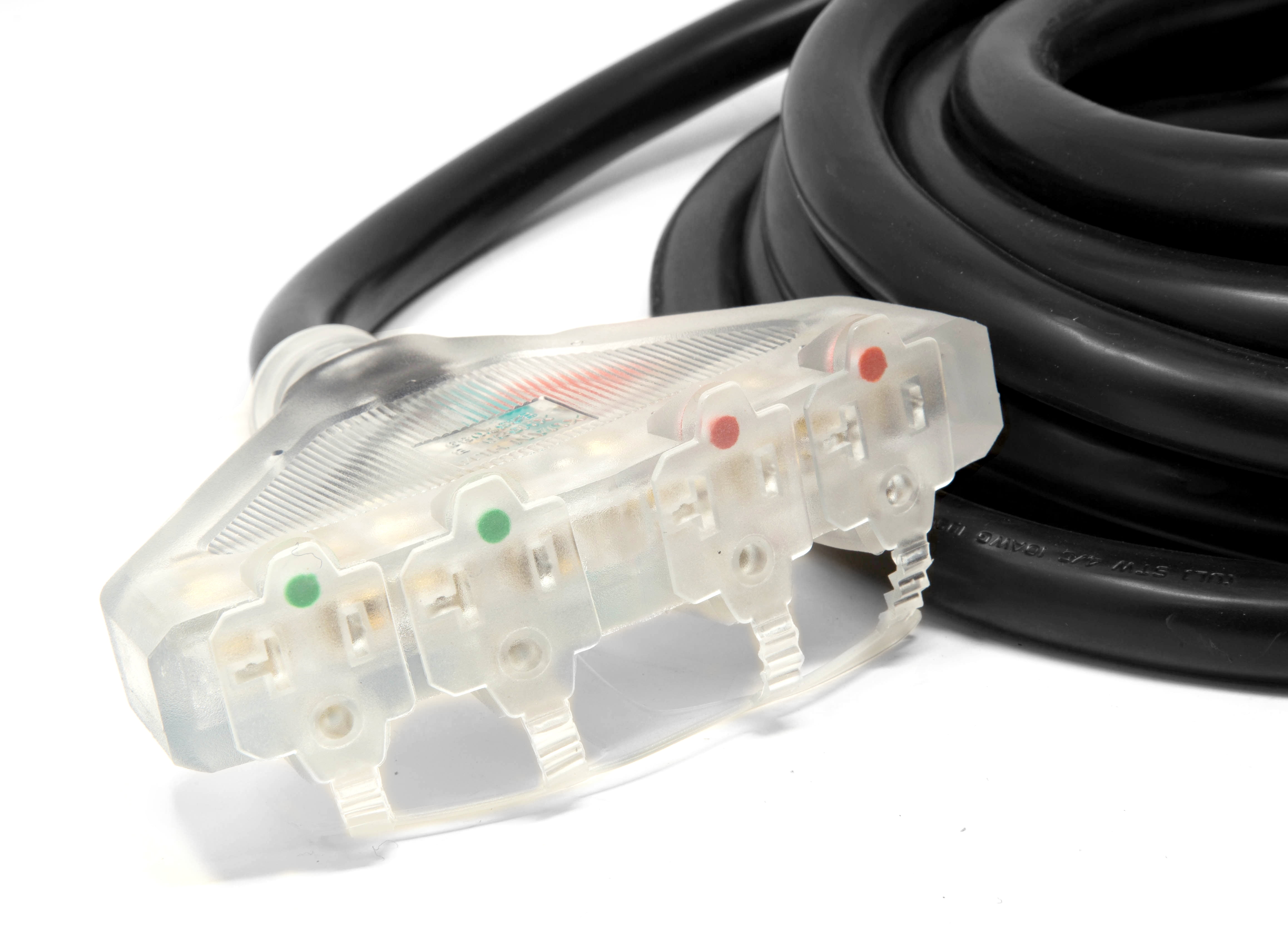 WEN 25 ft. 30-Amp 10-Gauge STW Fan-Style 10/4 Generator Extension Cord (converts L14-30R to four 5-20R outlets)