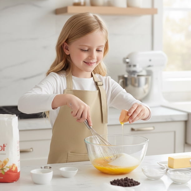 Lot De 12 Tabliers Et Toques De Chef Pour Enfants – Réglables, 2 Poches, Pour Cuisine, Peinture Et Pâtisserie