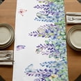 thumbnail image 5 of Table Runners 90 Inches Long Dress Scarves, Wisteria Farmhouse Coffee/Dining/Kitchen Table Runner for Living Room, Purple Flowers Leaves Butterflies Botanical Spring 13x90 Inch, 5 of 9