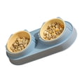 thumbnail image 3 of Cat Food Bowl Set, Cat Bowls Double Pet Bowl Large Caliber Prevent Slip Spill Proof Pet Food Bowl Set for Pets Dogs Cats Elevated Puppy Bowls for Small Dogs Elevated Dog Bowls, 3 of 8