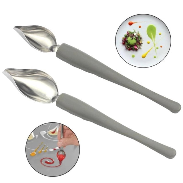 Dibujo cucharas profesional antioxidante acero inoxidable chapado café Chef's Art lápiz para pastel 2-pack brillar Electrónica