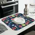 thumbnail image 2 of Microfibre Drying Mat for Kitchen Pioneer Dish Drying Drainer Mat Absorbent Colorful Floral Drying Mat Washing Up for Glass, Plate & Cup 16inch X 18inch, 2 of 7