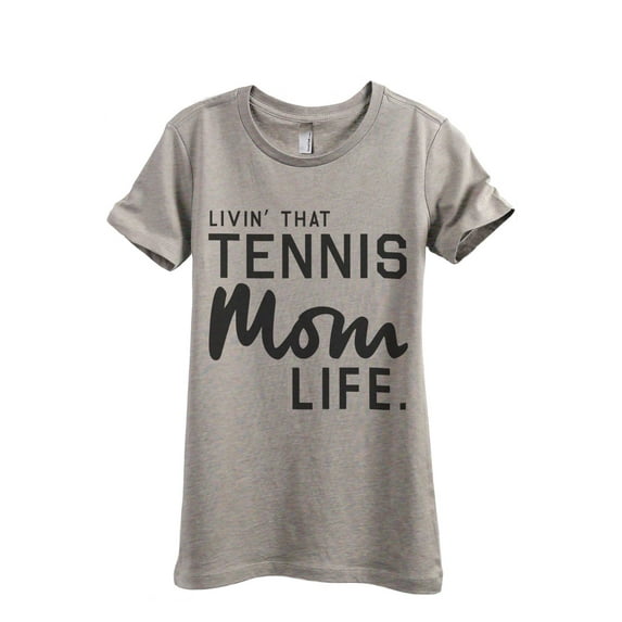 Thread Tank Livin' That Tennis Mom Life Women's Fashion Relaxed Crewneck T-Shirt Tee Heather Tan X-Large