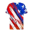 thumbnail image 4 of Itsame 4th of July Outfits for Women Printed Short Top Independence Day Short T-Shirt Sleeve, V-Neck Blue, 4 of 5