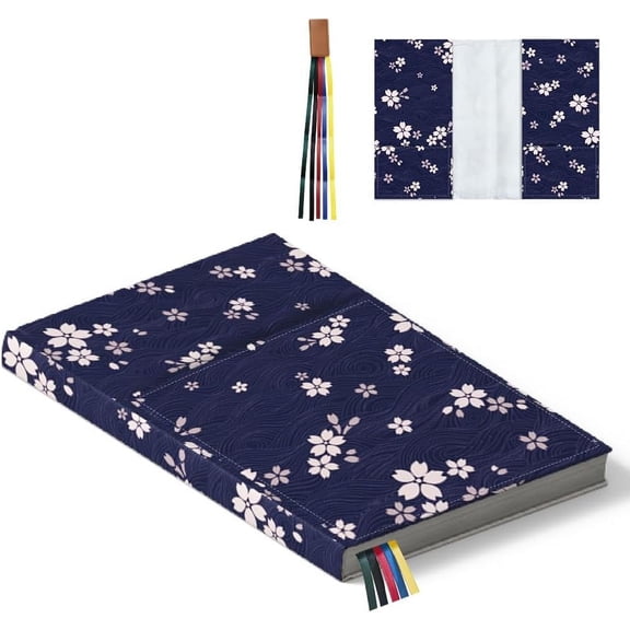 1pc 1pc Book Covers for Hardcover 12x8 inch Cherry Blossoms Book Protector Adjustable Book Sleeve with Bookmark Blue Paperback Book Cover for Novel Notebook Book Lover Favor Colorful